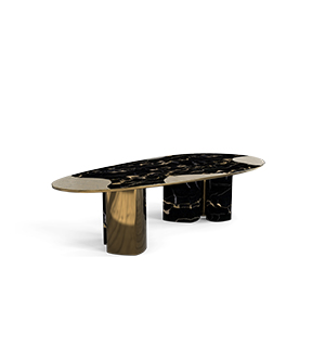 Ophelia portoro marble and patina Dining Table