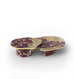 OPHELIA ROSSO LEVANTO MARBLE Center Table