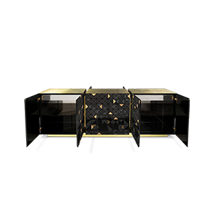 Pixel black gold Sideboard