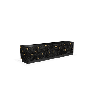 Pixel black Tv Cabinet